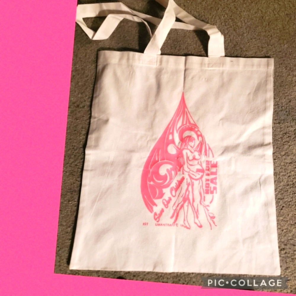 Cause End human trafficking drawn assembled by me canvas bag tote